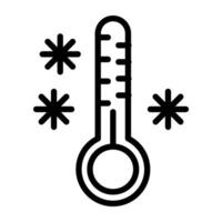 Snowflake with thermometer showing editable icon of cold weather vector