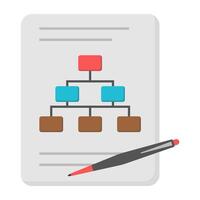 Hierarchical report, icon of algorithm vector