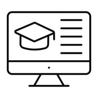 A linear design, icon of digital learning vector