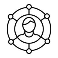 Avatar connected with nodes, concept of user network icon vector