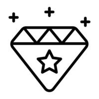 A linear design, icon of diamond vector