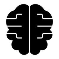 A glyph design, icon of brain vector