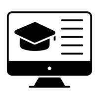 A glyph design, icon of digital learning vector