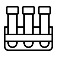 Test tubes stand icon in outline vector style