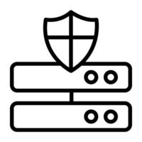 Shield with db, concept of data server security icon vector