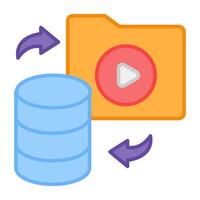 A flat design, icon of data transfer vector