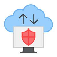 A flat design, icon of cloud data transfer vector