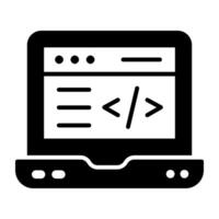 A glyph design, icon of web programing vector