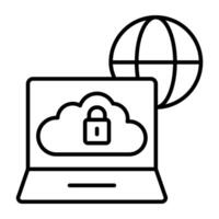 A flat design, icon of secure connected device vector
