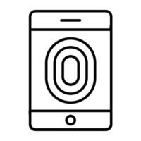 A flat design, icon of mobile fingerprint vector