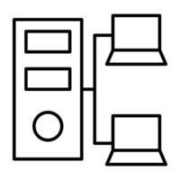 Laptop connections with cpu denoting concept of cpu network vector