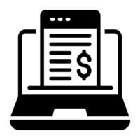 A unique vector design of online bill icon