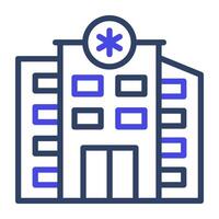 Hospital building outline icon design on white background. vector