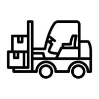 Parcels on pallet showcasing bendi truck icon vector