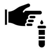 Test tube icon, test tube with drop vector