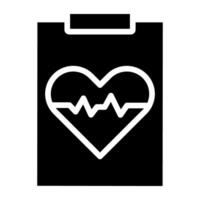 Heart report icon in modern glyph style. vector