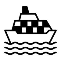 Travel by water vehicle, ship icon vector