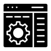 Gear on web page, concept of web setting icon vector