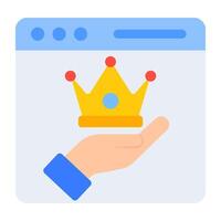 A flat design, icon of king website vector