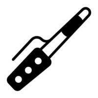 A glyph design, icon of curling rod vector