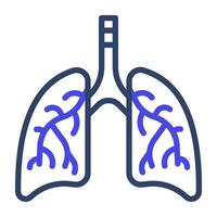 Human respiratory organ, lungs icon vector