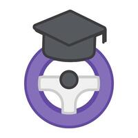 A flat design, icon of driving education vector