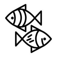 Seafood outline design, icon of fish vector