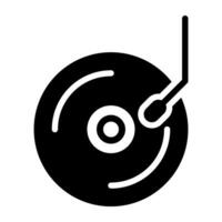 solid icon of disc player or dj vector design