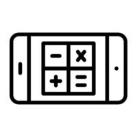 Mobile calculator icon in linear design vector