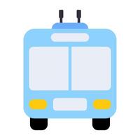 Trolleybus vector icon in doodle design
