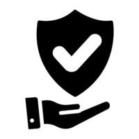 Solid design, icon of services security vector