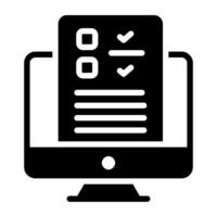 Icon of online list, glyph design vector