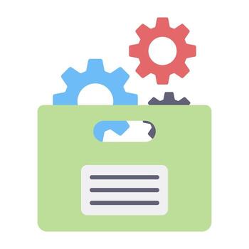 Gears with archive, icon for document setting vector