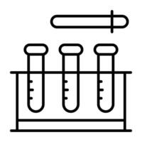 A linear design, icon of  chemical tubes vector