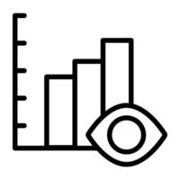 An outline design, icon of graph monitoring vector