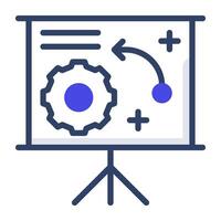 Editable outline design of strategy management icon vector