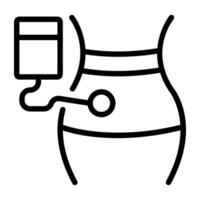 An outline design icon of belly checkup vector