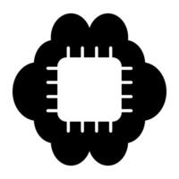A premium design icon of brain processor vector