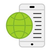 A flat design, icon of mobile browser vector
