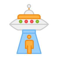 A flat design, icon of alien abduction vector