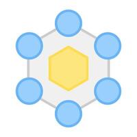 A flat design, icon of chemical structure vector