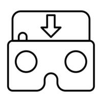 un único diseño icono de vr lentes vector