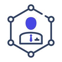 Icon of user connection flat design vector