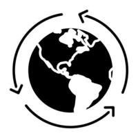 A glyph design, icon of globalization vector