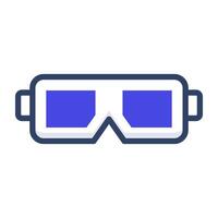editable plano diseño icono de gafas de protección, gafas accesorio vector