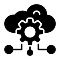 Gear with cloud, an icon design of cloud setting vector