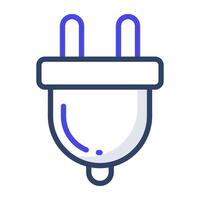 A flat design, icon of plug vector