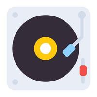 icono plano de reproductor de discos o diseño vectorial de dj vector