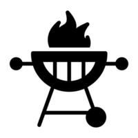 An icon design of grill stove, editable vector
