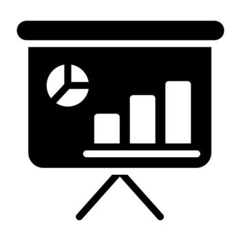 Graphical presentation icon in solid design vector